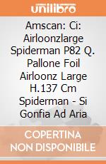 Amscan: Ci: Airloonzlarge Spiderman P82 Q. Pallone Foil Airloonz Large H.137 Cm Spiderman - Si Gonfia Ad Aria giochi