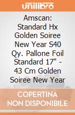 Amscan: Standard Hx Golden Soiree New Year S40 Qy. Pallone Foil Standard 17" - 43 Cm Golden Soiree New Year giochi