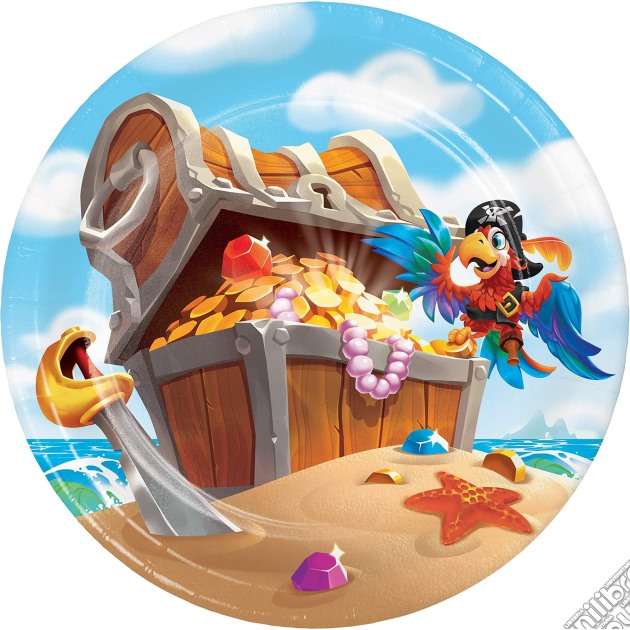Creative Converting: Plt7 Ss 12/8Ct Pirate Treasure Qs gioco