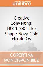 Creative Converting: Plt8 12/8Ct Hex Shape Navy Gold Geode Qs gioco