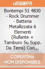 Bontempi 51 4830 - Rock Drummer - Batteria Metallizzata 6 Elementi (Rullante + Tamburo Su Supp. Da Terra) Con Sgabello gioco di Bontempi