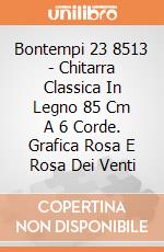 Bontempi 23 8513 - Chitarra Classica In Legno 85 Cm A 6 Corde. Grafica Rosa E Rosa Dei Venti gioco di Bontempi