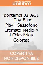 Bontempi 32 3931 - Toy Band Play - Sassofono Cromato Medio A 4 Chiavi/Note Colorate gioco di Bontempi