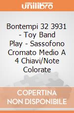 Bontempi 32 3931 - Toy Band Play - Sassofono Cromato Medio A 4 Chiavi/Note Colorate giochi