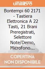 Bontempi 60 2171 - Tastiera Elettronica A 22 Tasti, 21 Brani Preregistrati, Selettore Note/Demo, Microfono Karaoke, 25 Brani Preregistrati, 4 Canzoni giochi