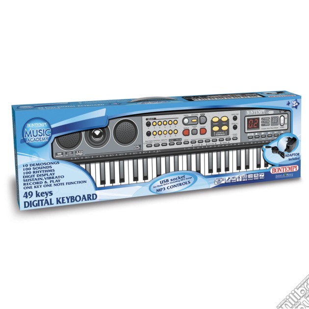 Bontempi 15 4900 - Tastiera Digitale 49 Tasti, 100 Suoni, 100 Ritmi, 10 Canzoni Preregistrate gioco di Bontempi