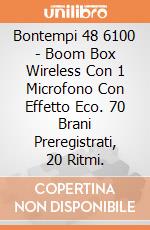 Bontempi 48 6100 - Boom Box Wireless Con 1 Microfono Con Effetto Eco. 70 Brani Preregistrati, 20 Ritmi. gioco