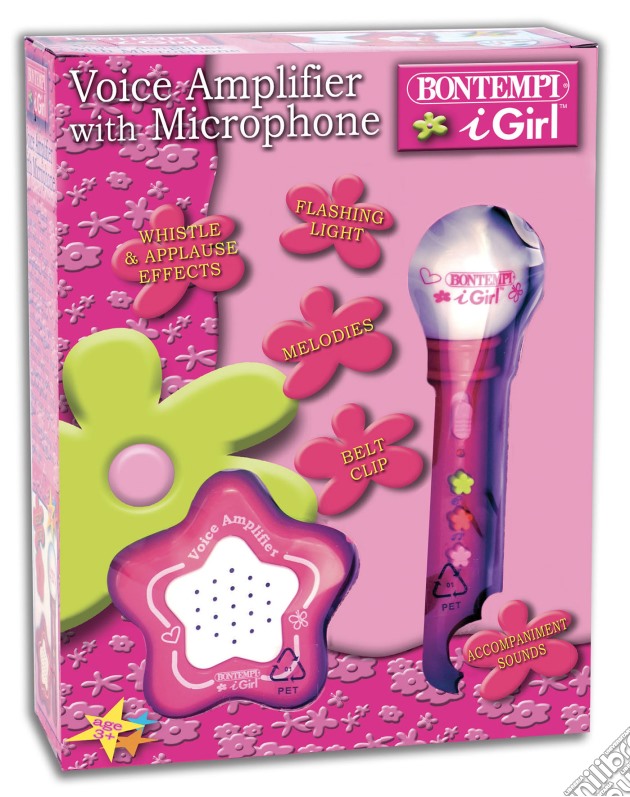Bontempi 42 4171 - I Girl - Microfono Karaoke Con Amplificatore Ed Effetti Luminosi gioco di Bontempi