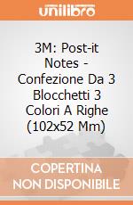 3M: Post-it Notes - Confezione Da 3 Blocchetti 3 Colori A Righe (102x52 Mm) gioco di 3M