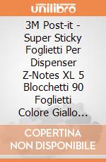 3M Post-it - Super Sticky Foglietti Per Dispenser Z-Notes XL 5 Blocchetti 90 Foglietti Colore Giallo Canary 101x101mm gioco