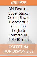 3M Post-it - Super Sticky Colori Ultra 6 Blocchetti 3 Colori 90 Foglietti Formato XL 101x101mm gioco