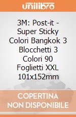 3M: Post-it - Super Sticky Colori Bangkok 3 Blocchetti 3 Colori 90 Foglietti XXL 101x152mm gioco