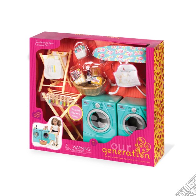 OG Dolls BD37158Z - Tumble And Spin Laundry Set - Set Lavatrice gioco di Our Generation