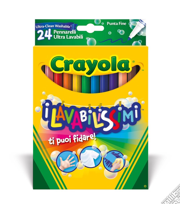 Crayola - Lavabilissimi - 24 Pennarelli Punta Fine Ultra Lavabili gioco di Crayola