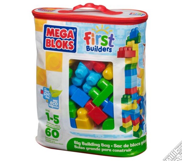 Mattel DCH55 - Mega Bloks - First Builders - Sacca Eco 60 Pz Classica gioco di Mega Bloks