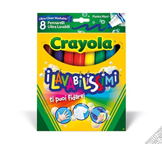 Crayola - Lavabilissimi - 8 Pennarelli Punta Maxi Ultra Lavabili gioco di Crayola