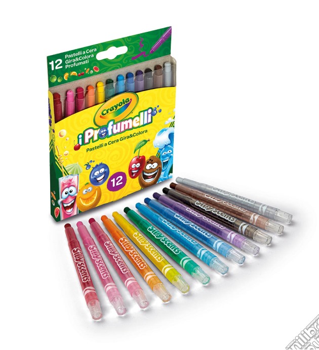 Crayola - I Profumelli - 12 Pastelli A Cera Gira & Colora Profumati gioco di Crayola