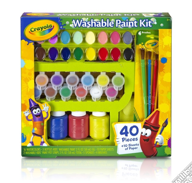 Crayola: Washable Paint Kit / Set Pittura Lavabile (40 Pcs) gioco di Crayola