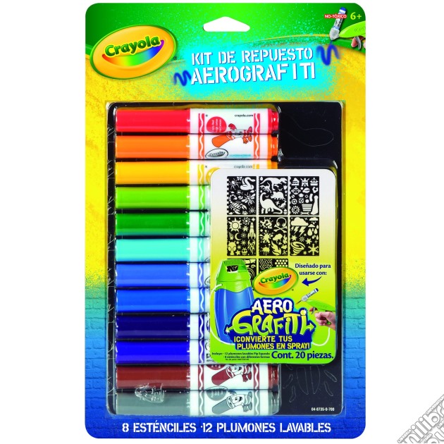 Crayola - Ricarica Color Spray Pennarelli & Stencil Set - Boy gioco di Crayola