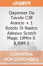 Dispenser Da Tavolo C38 Arancio + 1 Rotolo Di Nastro Adesivo Scotch Magic 19Mm X 8,89M 1 gioco di 3M