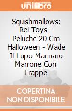 Squishmallows: Rei Toys - Peluche 20 Cm Halloween - Wade Il Lupo Mannaro Marrone Con Frappe giochi