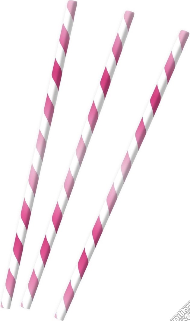 12 Paper Drinking Straws - Hot Pink gioco