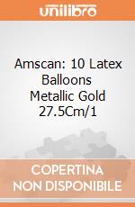 Amscan: 10 Latex Balloons Metallic Gold 27.5Cm/1 gioco