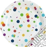 Amscan: 8 Plates Confetti Birthday Round Paper 23Cm Sup giochi