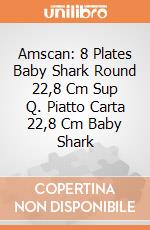 Amscan: 8 Plates Baby Shark Round 22,8 Cm Sup Q. Piatto Carta 22,8 Cm Baby Shark gioco