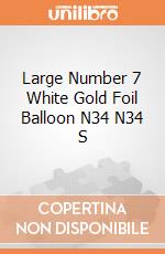 Large Number 7 White Gold Foil Balloon N34 N34 S gioco