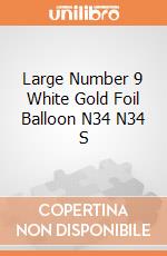 Large Number 9 White Gold Foil Balloon N34 N34 S gioco