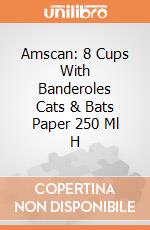 Amscan: 8 Cups With Banderoles Cats & Bats Paper 250 Ml H giochi