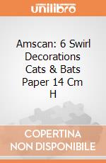 Amscan: 6 Swirl Decorations Cats & Bats Paper 14 Cm H giochi