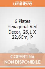 6 Plates Hexagonal Vert Decor, 26,1 X 22,6Cm, P gioco