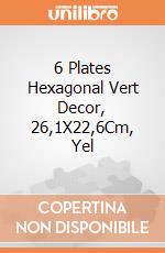 6 Plates Hexagonal Vert Decor, 26,1X22,6Cm, Yel gioco