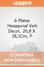 6 Plates Hexagonal Vert Decor, 20,8 X 18,1Cm, P gioco