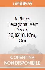 6 Plates Hexagonal Vert Decor, 20,8X18,1Cm, Ora gioco