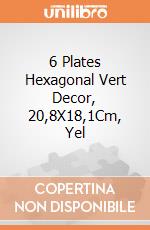6 Plates Hexagonal Vert Decor, 20,8X18,1Cm, Yel gioco