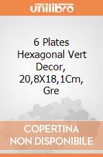 6 Plates Hexagonal Vert Decor, 20,8X18,1Cm, Gre gioco