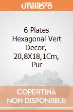 6 Plates Hexagonal Vert Decor, 20,8X18,1Cm, Pur gioco