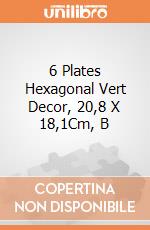 6 Plates Hexagonal Vert Decor, 20,8 X 18,1Cm, B gioco