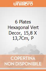 6 Plates Hexagonal Vert Decor, 15,8 X 13,7Cm, P gioco