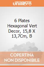 6 Plates Hexagonal Vert Decor, 15,8 X 13,7Cm, B gioco