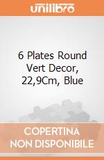 6 Plates Round Vert Decor, 22,9Cm, Blue gioco
