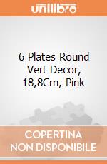 6 Plates Round Vert Decor, 18,8Cm, Pink gioco