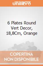 6 Plates Round Vert Decor, 18,8Cm, Orange gioco