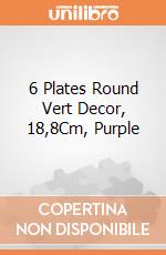 6 Plates Round Vert Decor, 18,8Cm, Purple gioco