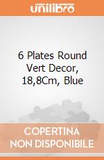6 Plates Round Vert Decor, 18,8Cm, Blue gioco