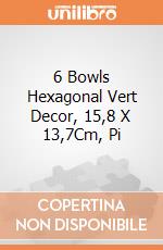 6 Bowls Hexagonal Vert Decor, 15,8 X 13,7Cm, Pi gioco