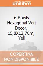 6 Bowls Hexagonal Vert Decor, 15,8X13,7Cm, Yell gioco